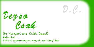 dezso csak business card